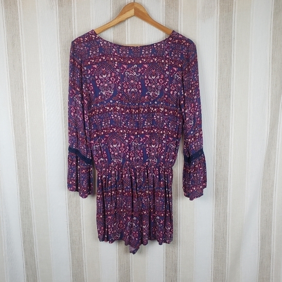 American Eagle Long Sleeved Boho‎ Romper Purple Size Small - Picture 10 of 10